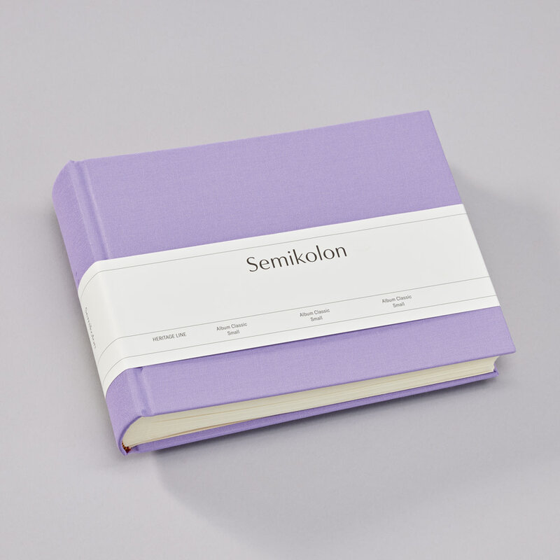 SEMIKOLON Album photos Classic Small Lilac silk pages crème 16 x 21,6 cm