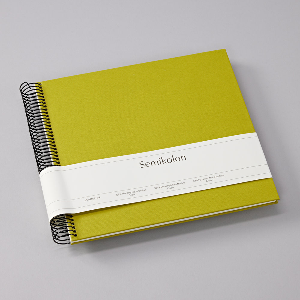SEMIKOLON Album photos spiralé Economy Medium Matcha pages crème 23x24,5cm