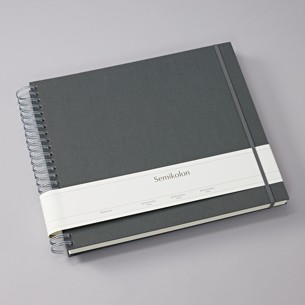 SEMIKOLON Album photos spiralé Maxi Mucho Lava Stone pages noires 34,5x30cm