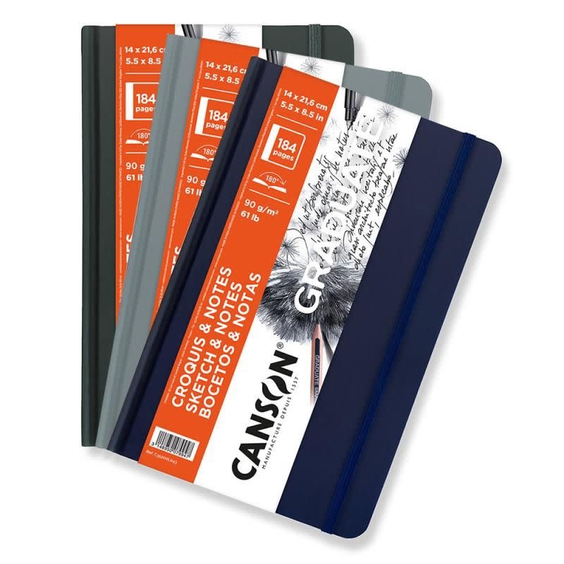 CANSON Book Cousu Canson® Graduate Sketch & Notes 92Fl/184P 14X21,6 90G Couv Souple Gris Fonce