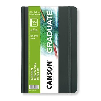 CANSON Book Cousu Grand Côté Graduate Dessin 52Fl 14x21,6cm 160G Portrait