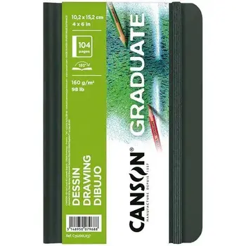 CANSON Book Cousu Grand Cote Canson® Graduate Dessin 52Fl/104P 10,2X15,2 160G Portrait