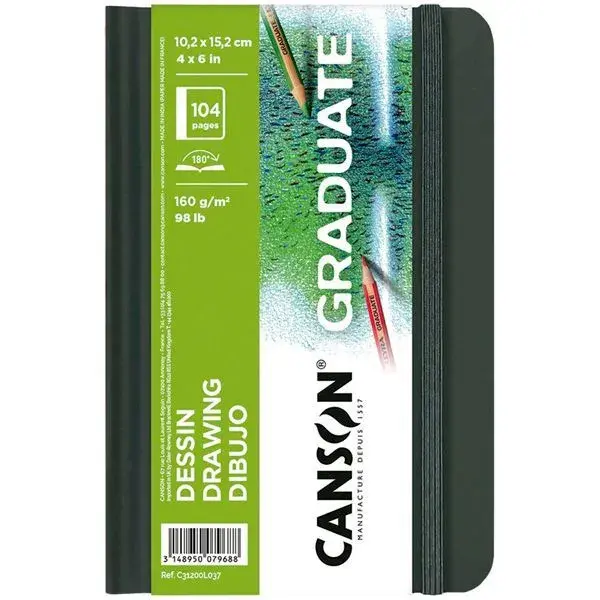 CANSON Book Cousu Grand Cote Canson® Graduate Dessin 52Fl/104P 10,2X15,2 160G Portrait