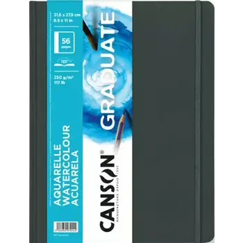 CANSON Graduate Book Aquarelle 56p 21,6x27,9cm 250G couv rigide Portrait