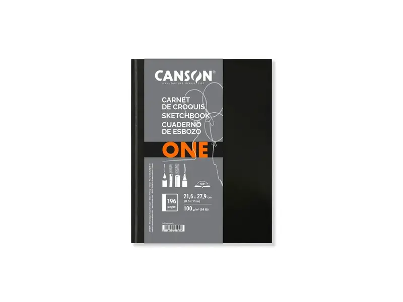 CANSON CANSON ONE SKETCH BOOK noir 21,6x27,9cm 100G