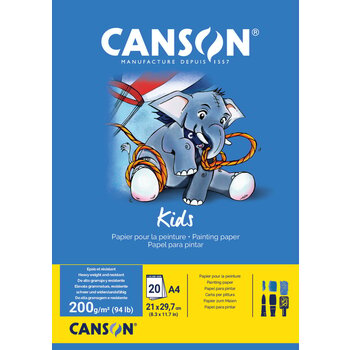 CANSON Bloc Kids Peinture A4 200g/m² 20 Feuilles