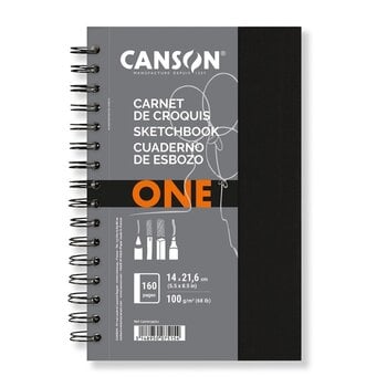CANSON Album 80Fl One Sketch Book Canson® Noir 14X21.6 100G