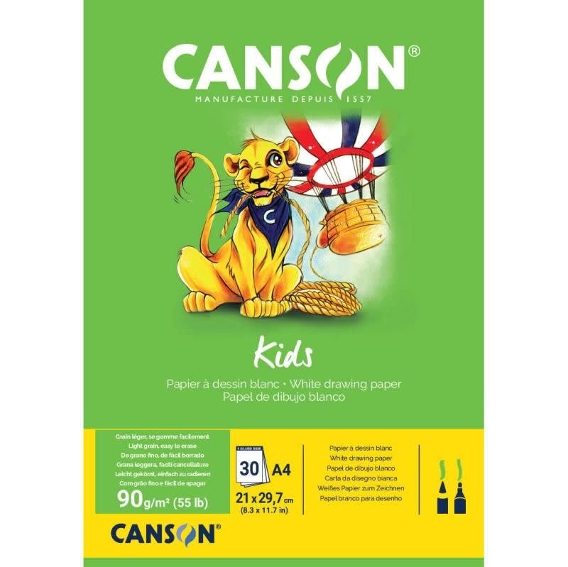 CANSON Bl Kids Dessin Papier Blanc 30Fl A4 90G