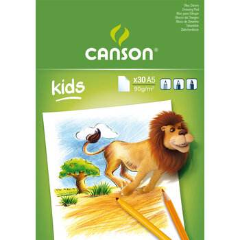 CANSON Bloc Kids Dessin Blanc A5 90g/m² 30 Feuilles