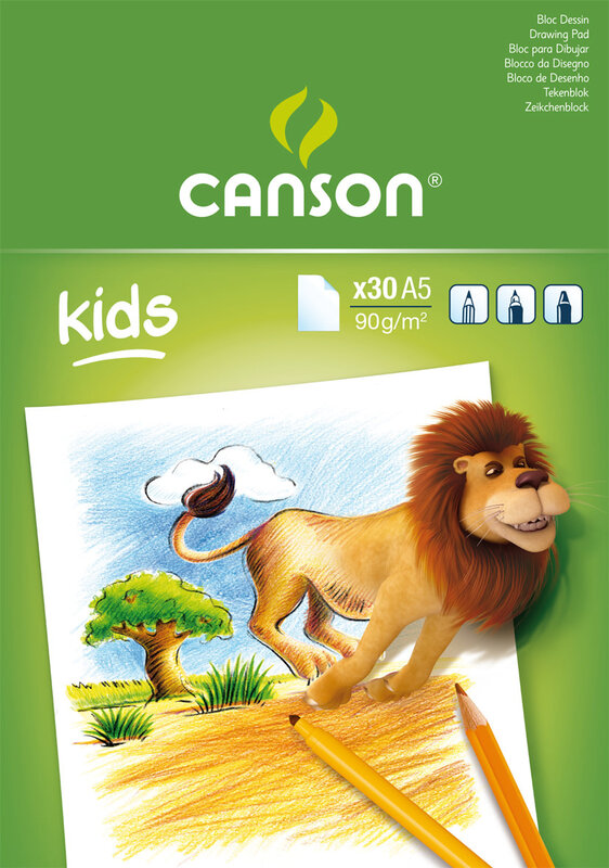 CANSON Bl Kids Dessin Papier Blanc 30Fl A5 90G