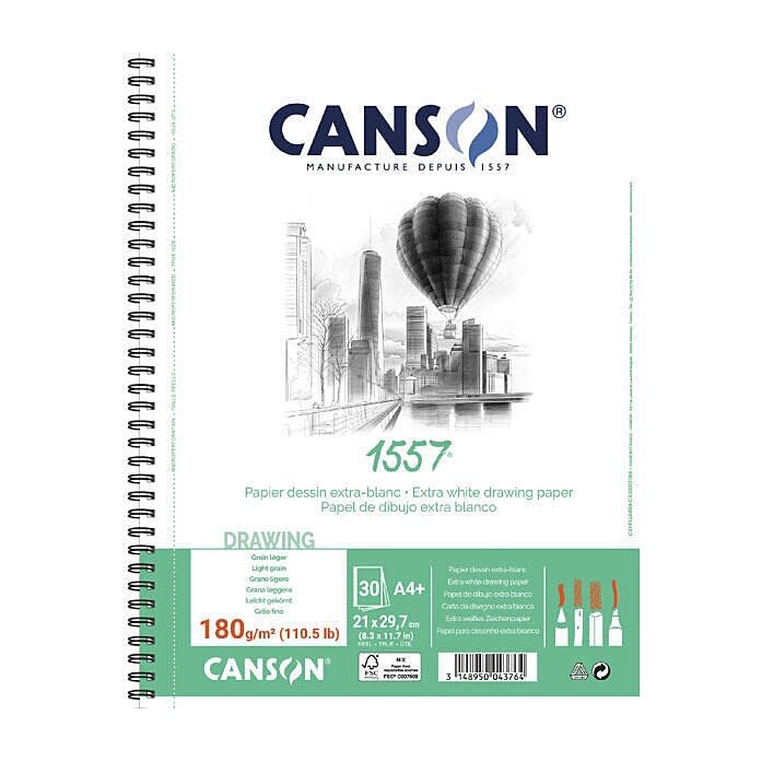 CANSON Album Spirale Grand Cote 30Fl 1557® A4 180G Dessin