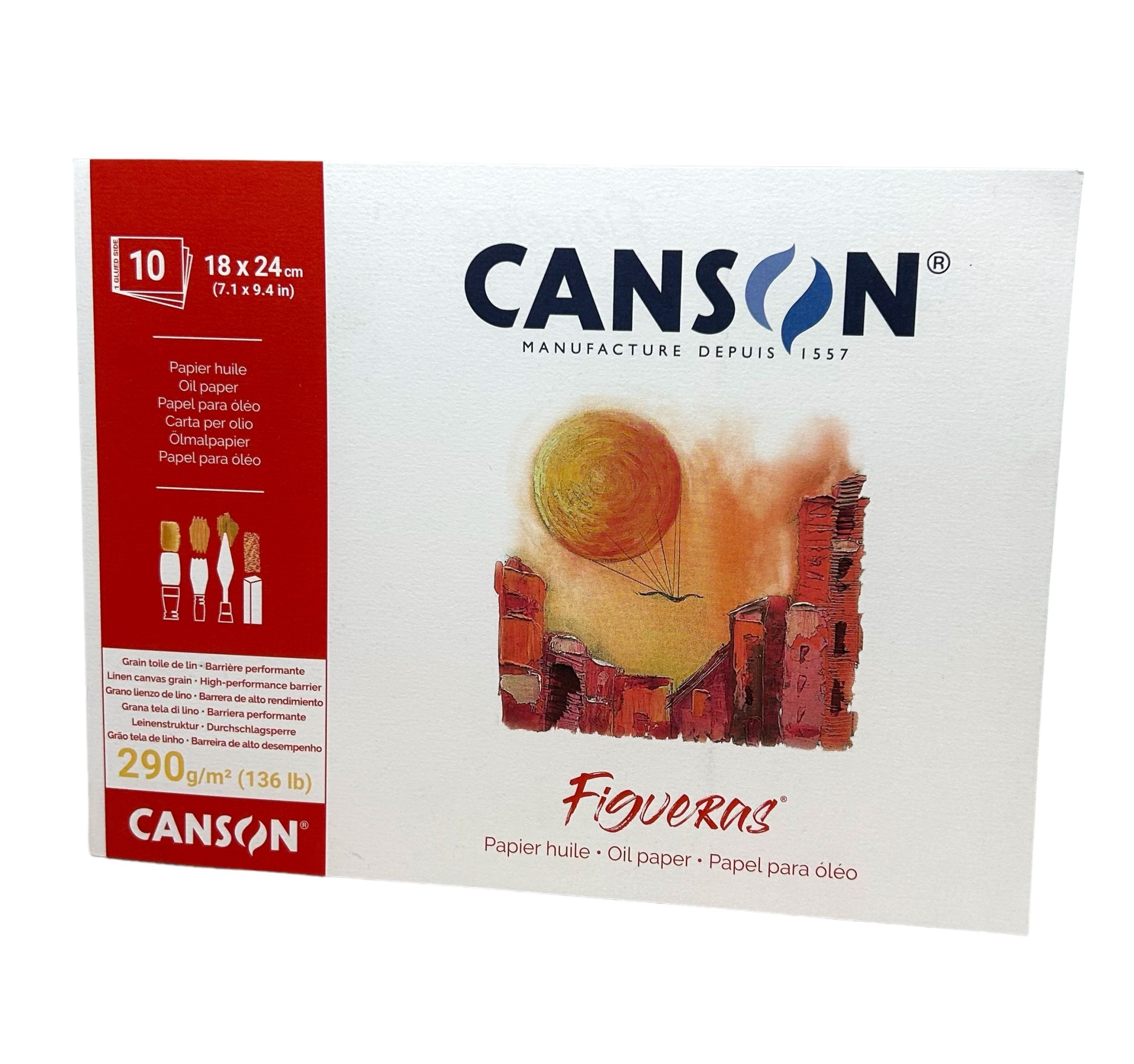 CANSON Bloc Colle 1 Cote 10 Fl Figueras® 18X24 290G