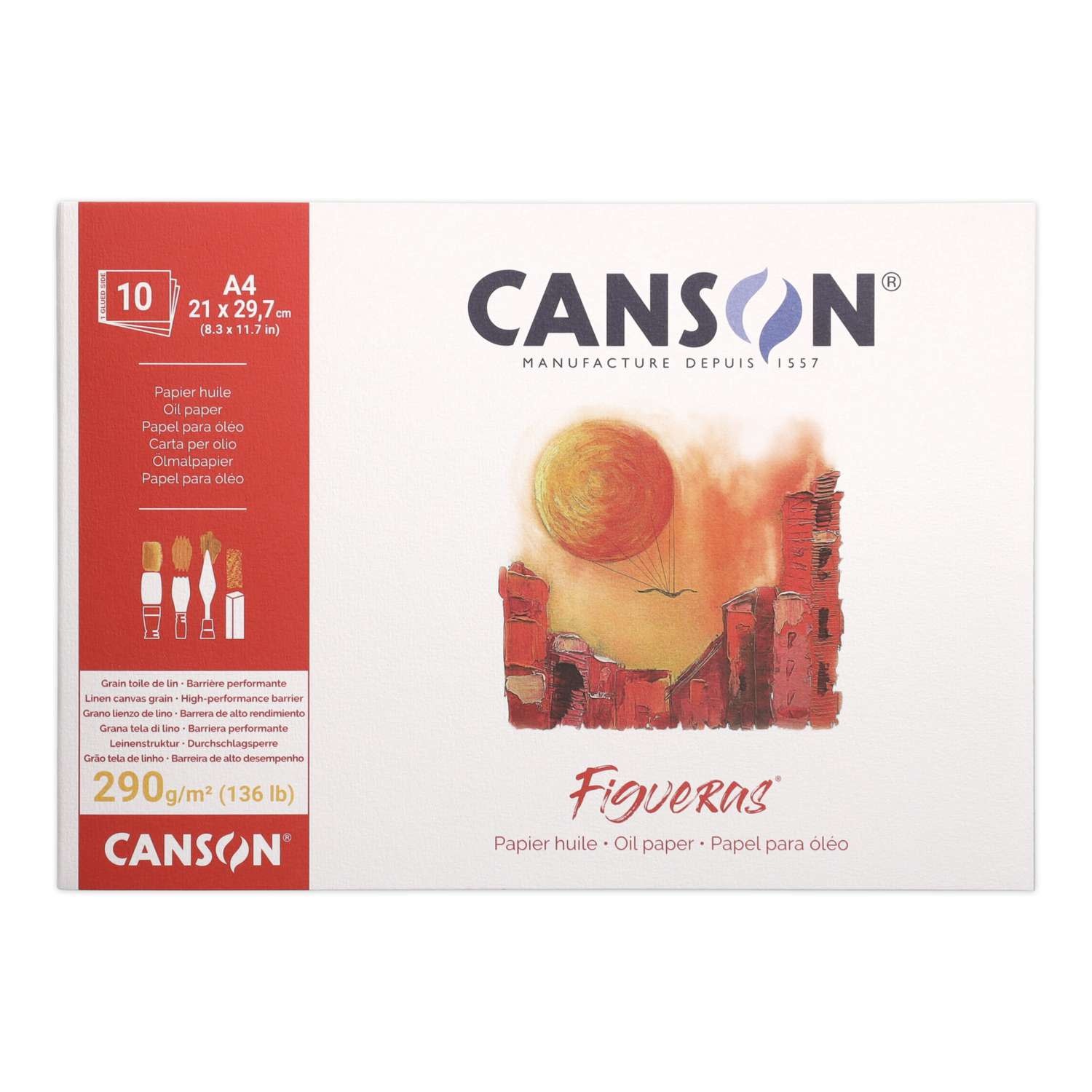 CANSON Bloc Colle 1 Cote 10 Fl Figueras® 21X29,7 290G