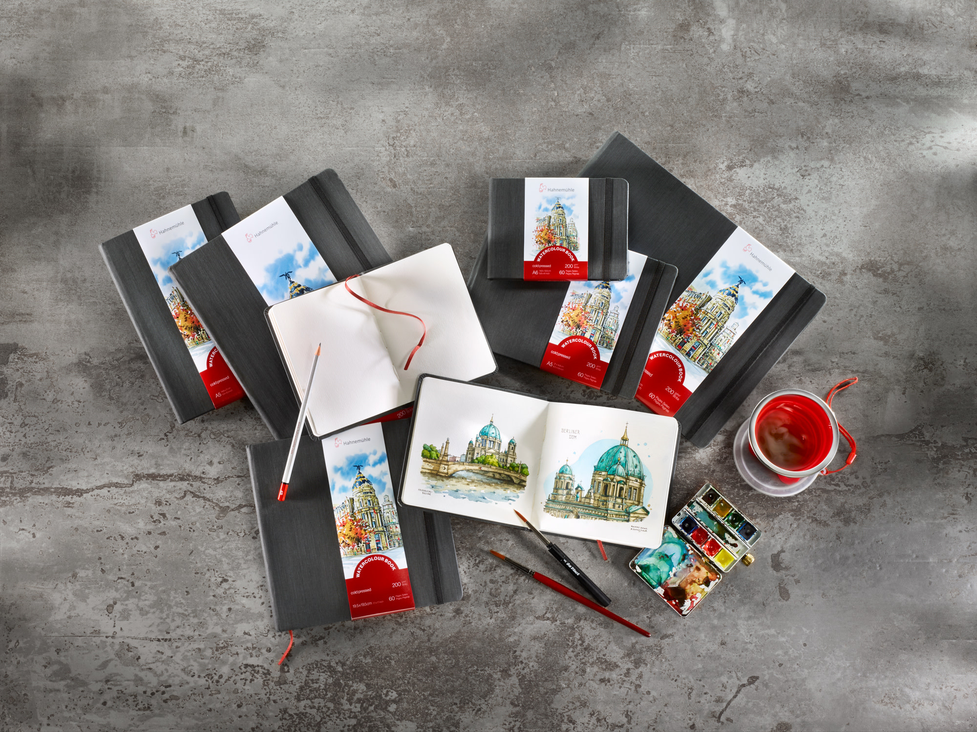 HAHNEMÜHLE Watercolour Book 200g/m², A4 paysage 30feuilles