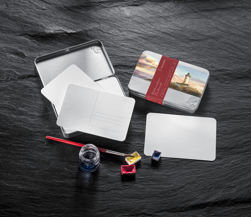 HAHNEMÜHLE Boite Cartes Postales Aquarelle, grain fin  230g/m², 10x15cm