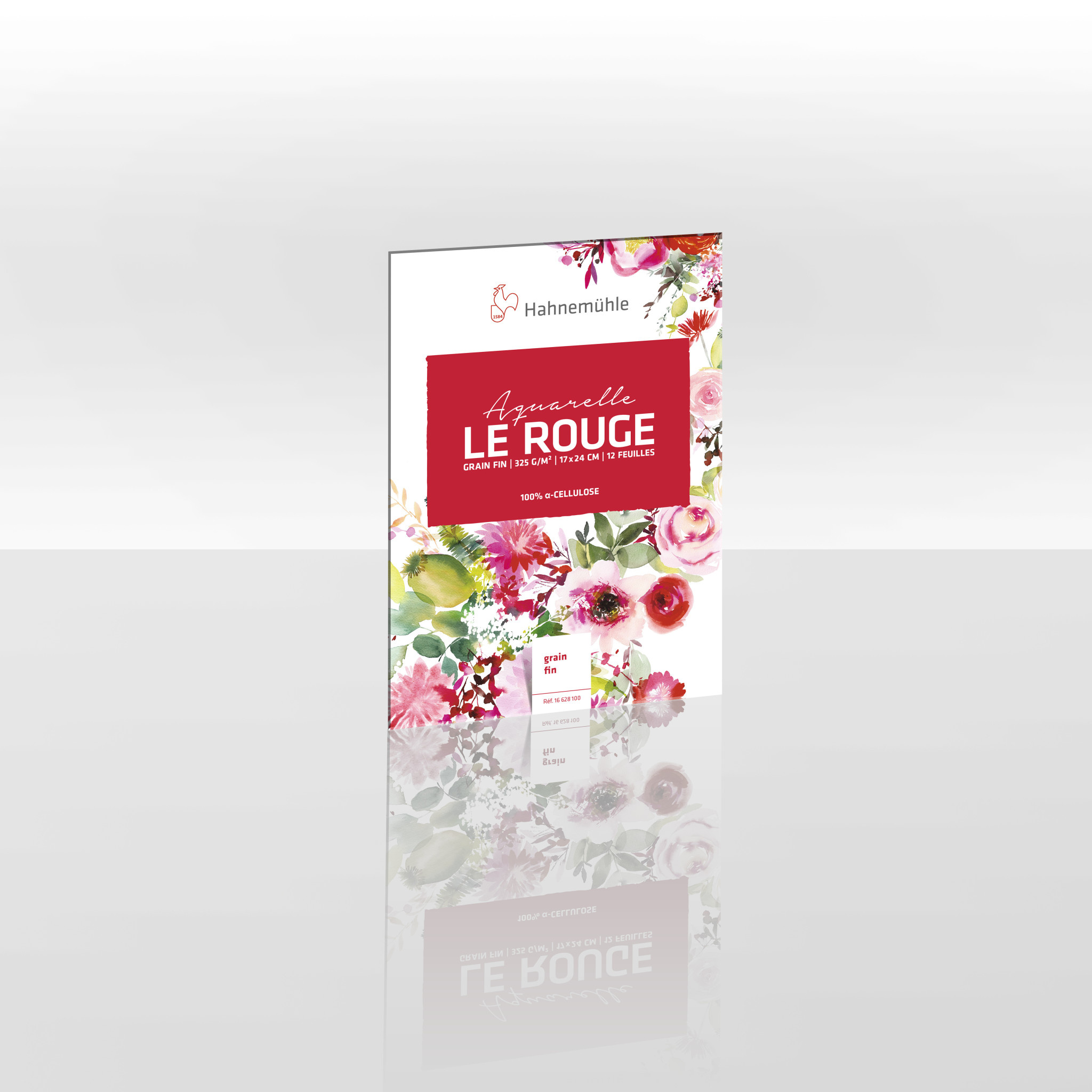 HAHNEMÜHLE Bloc Aquarelle "LeRouge" grain fin 17x24cm, 325g/m², 12 feuilles