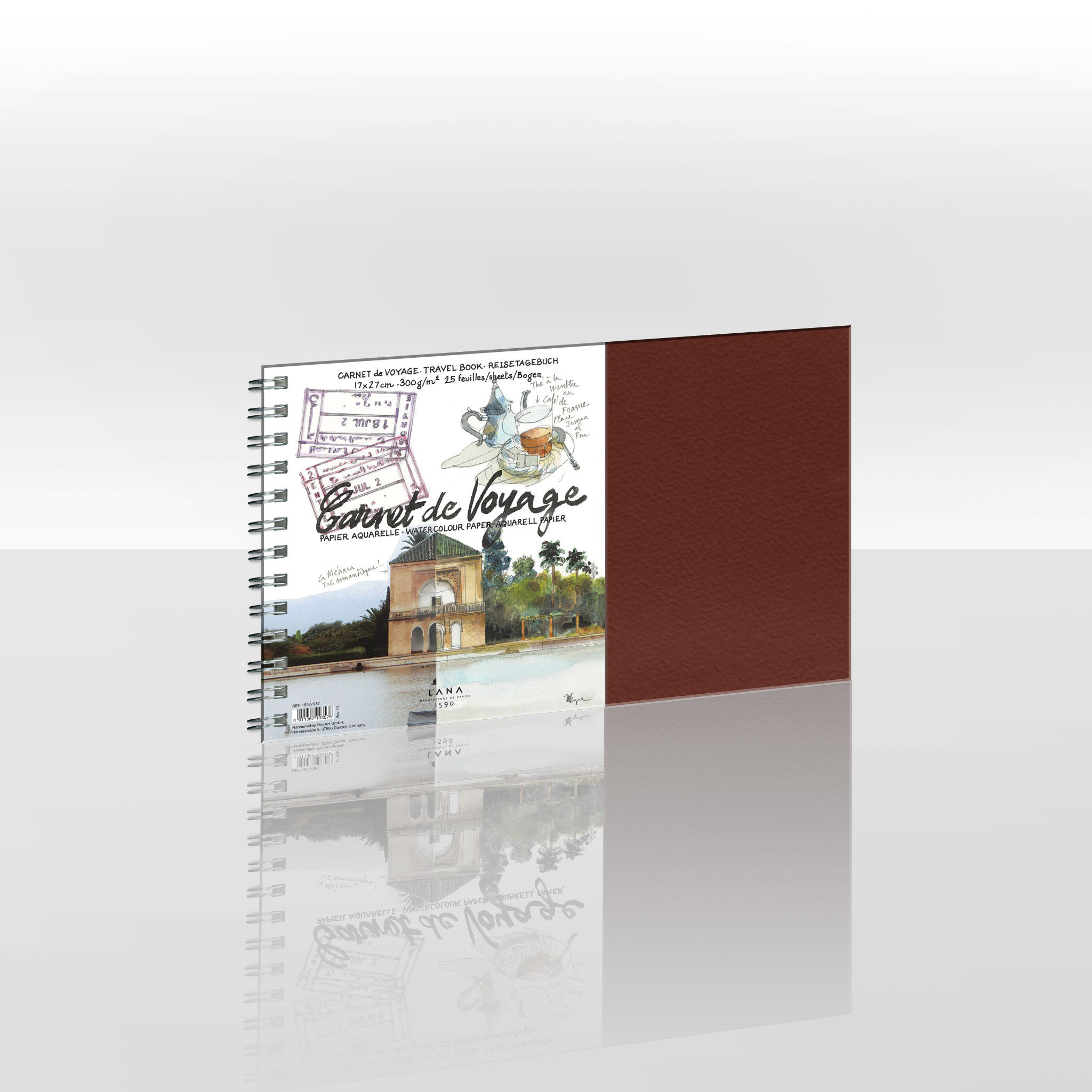 HAHNEMÜHLE Carnet de Voyage 300g/m², 17x27cm, 25feuilles