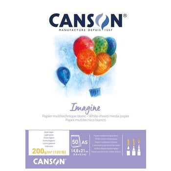 CANSON CANSON IMAGINE Mix Média Bloc 50fl A5 200G