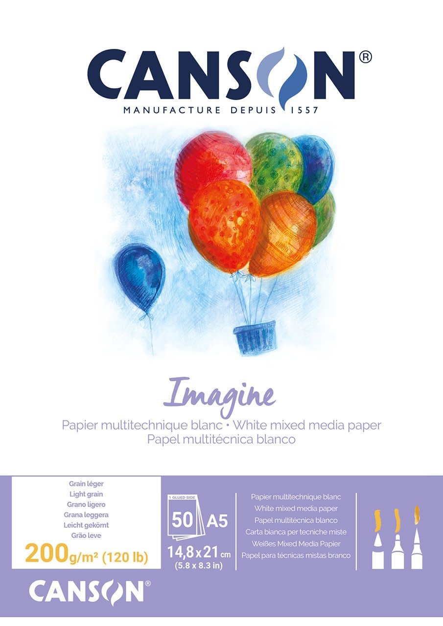 CANSON Bloc Colle 1 Cote 50Fl Canson® Imagine A5 200G