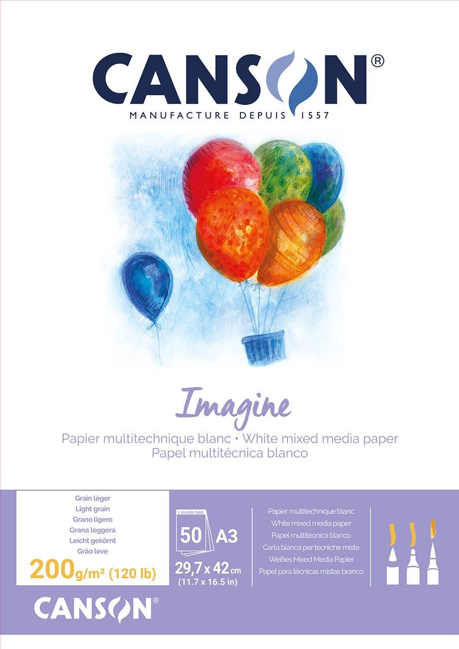CANSON Bloc Colle 1 Cote 50Fl Canson® Imagine A3 200G