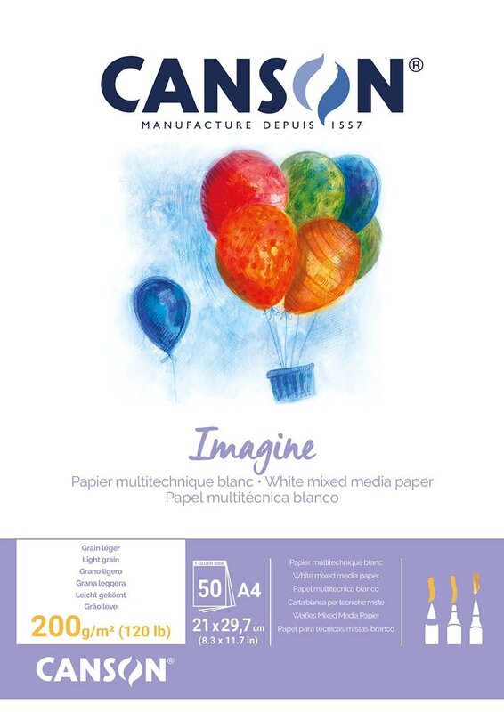 CANSON Bloc Colle 1 Cote 50Fl Canson® Imagine A4 200G