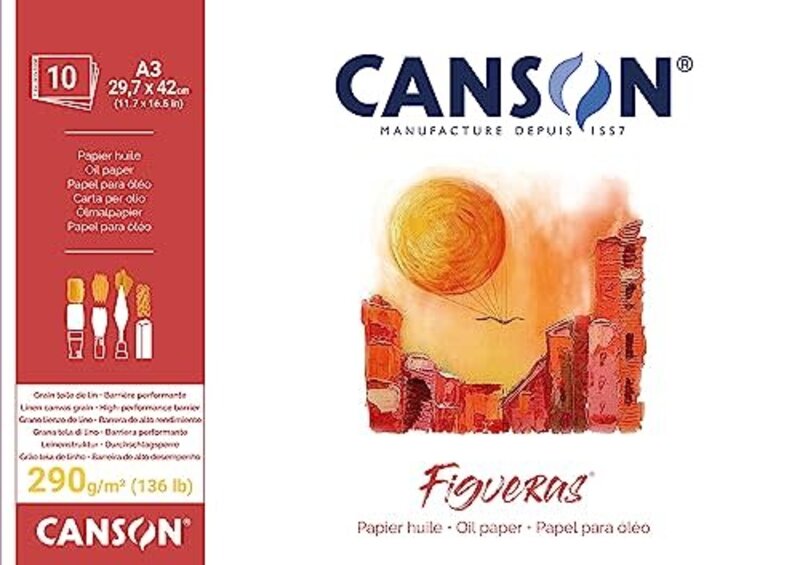CANSON Bloc Collé Petit Côté Figueras® 10 Fl 29,7x42cm 290G