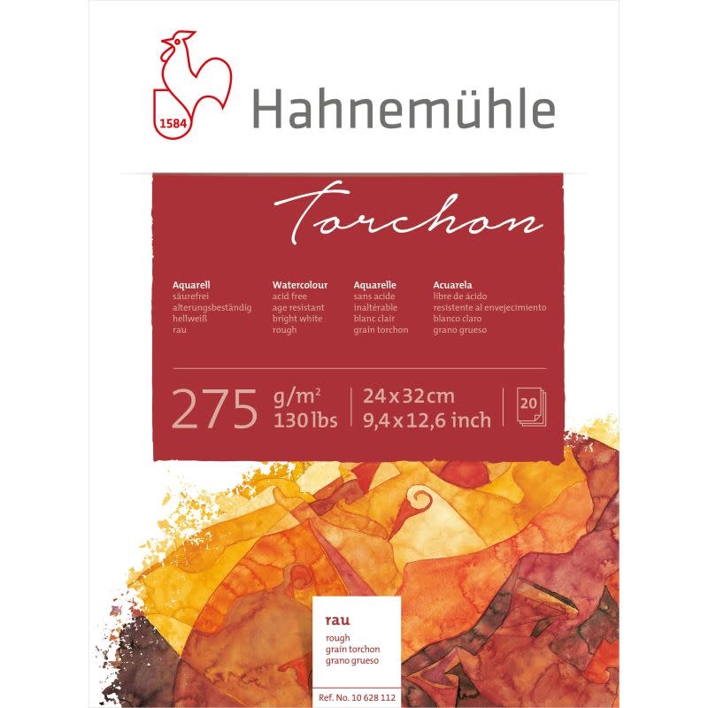 HAHNEMÜHLE Bloc Aquarelle "Torchon" 275g/m², 24x32cm, 20 feuilles