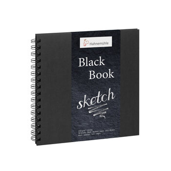 HAHNEMUHLE Livre Croquis "BlackBook"  250g/m², 23,5x23,5cm, 30feuilles