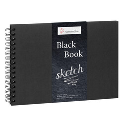 HAHNEMÜHLE Livre Croquis "BlackBook"  250g/m², DIN A4 paysage, 30 feuilles