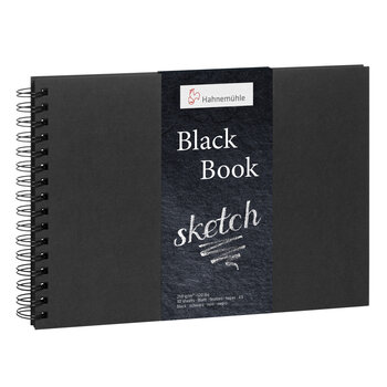 HAHNEMUHLE Livre Croquis "BlackBook"  250g/m², DIN A5 paysage, 30 feuilles