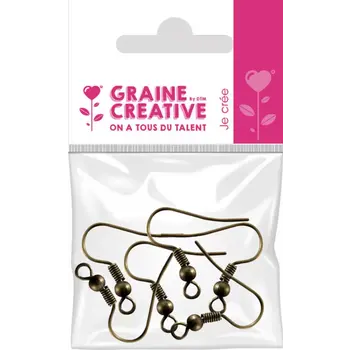 GRAINE CREATIVE SACHET DE 6 B.OREILLES PENDENTIFS COLORIS BRONZE