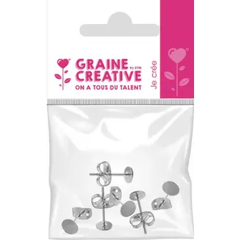 GRAINE CREATIVE Sachet De 6 Attaches B. Oreilles Coloris Argent