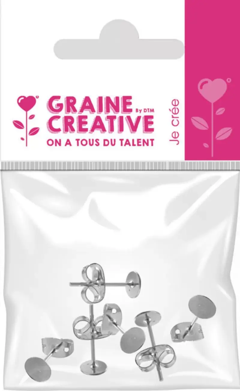 GRAINE CREATIVE Sachet De 6 Attaches B. Oreilles Coloris Argent