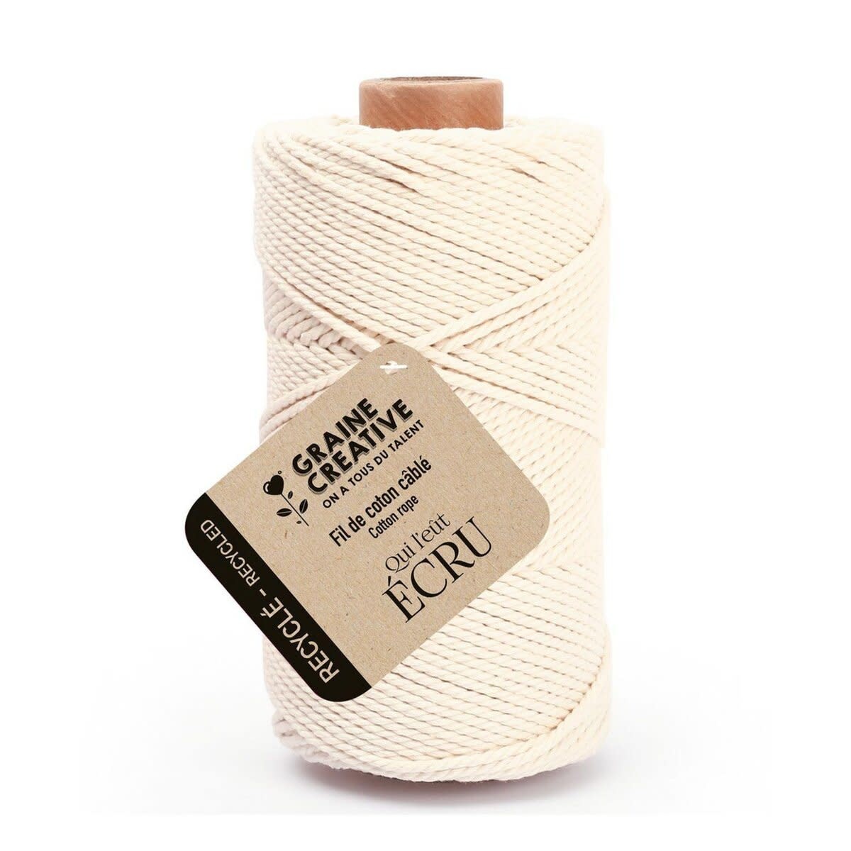 GRAINE CREATIVE Bobine De Coton Cable Recycle Ecru