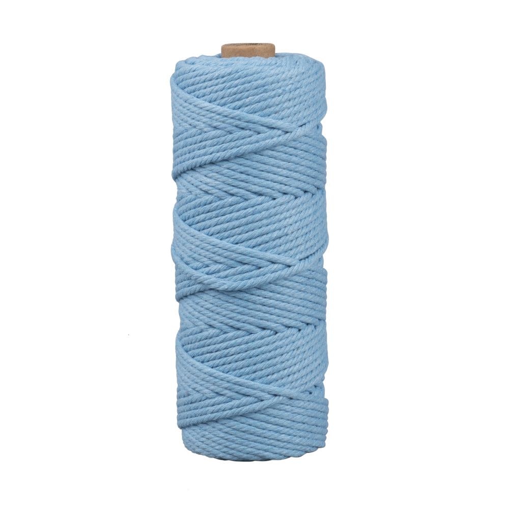RAYHER Fil pour macramé, 3mm ø, bleu ciel, env. 210g, rouleau 70m