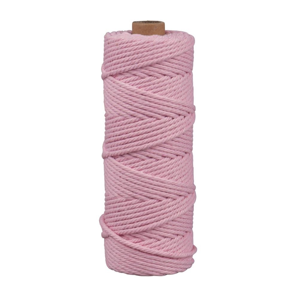 RAYHER Fil pour macramé, 3mm ø, rose pastel, env. 210g, rouleau 70m