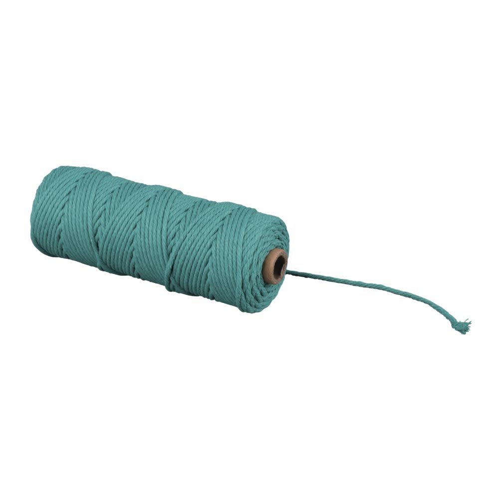 RAYHER Fil pour macramé, 3mm ø, pétrole, env. 210g, rouleau 70m