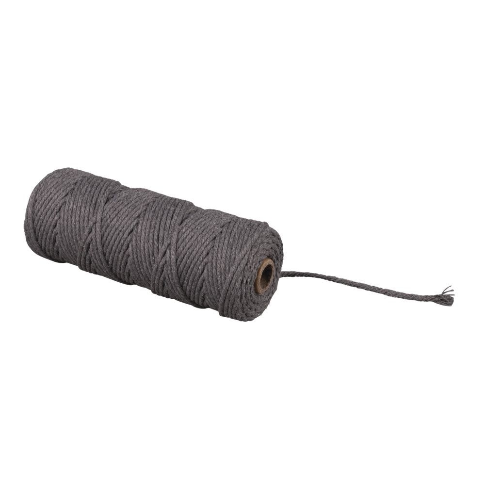 RAYHER Fil pour macramé, 3mm ø, gris granite, env. 210g, rouleau 70m