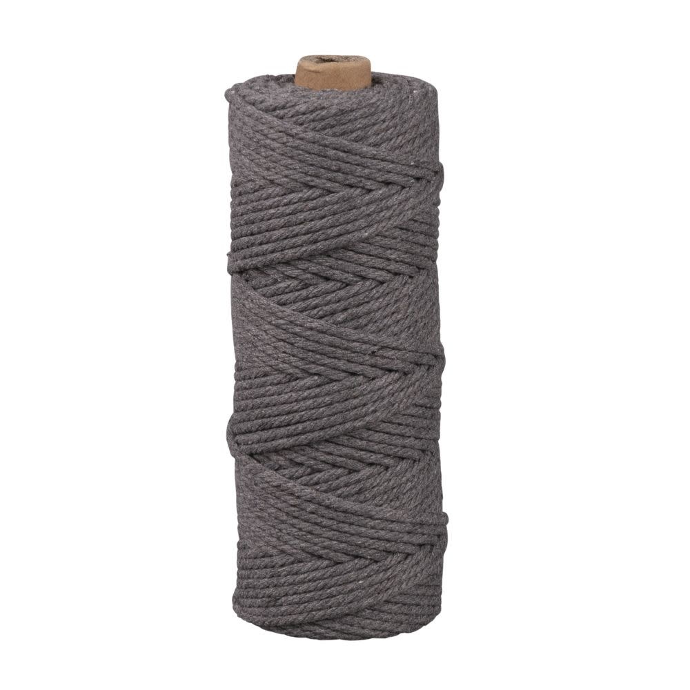 RAYHER Fil pour macramé, 3mm ø, gris granite, env. 210g, rouleau 70m
