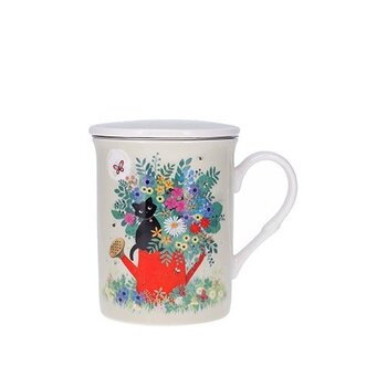 KIUB Mug Tisaniere Droite 380 Ml + Boite Ouverte Bug Art Chaton Arrosoir