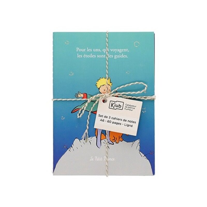 KIUB Set De 3 Carnets A6 Avec Ficelle Le Petit Prince