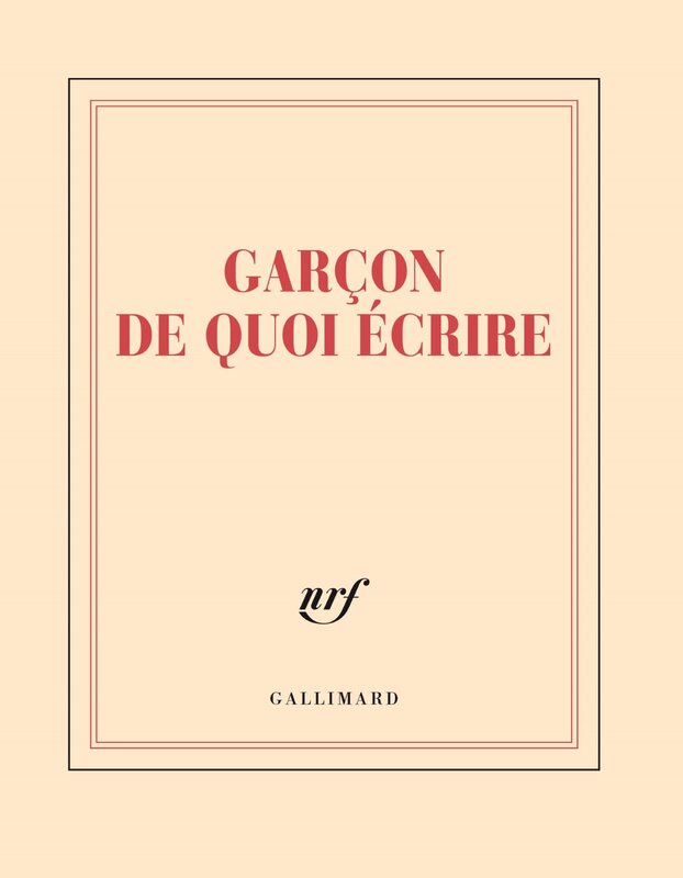 GALLIMARD Carnet Carre Ligne "Garçon De Quoi Ecrire"