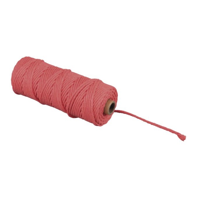 RAYHER Fil pour macramé, 3mm ø, corail, env. 210g, rouleau 70m