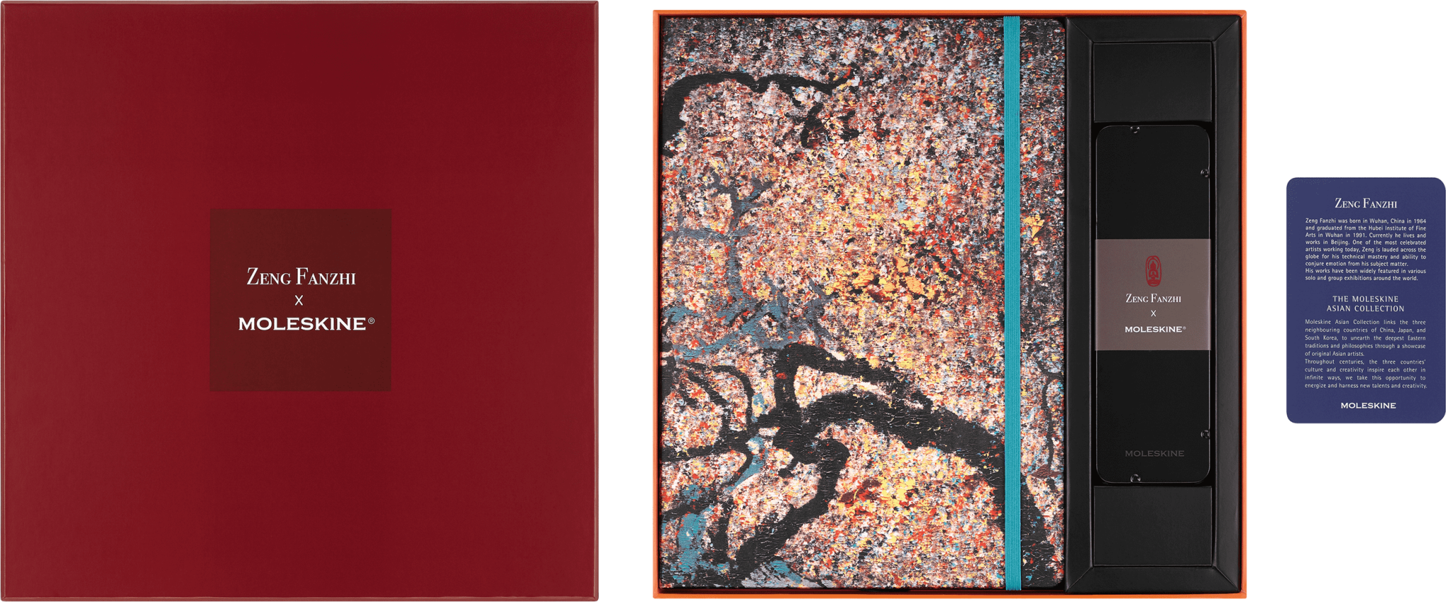 MOLESKINE Coffret cadeau Année du Dragon de Zeng Fanzhi Carnet de croquis format A4 et crayons