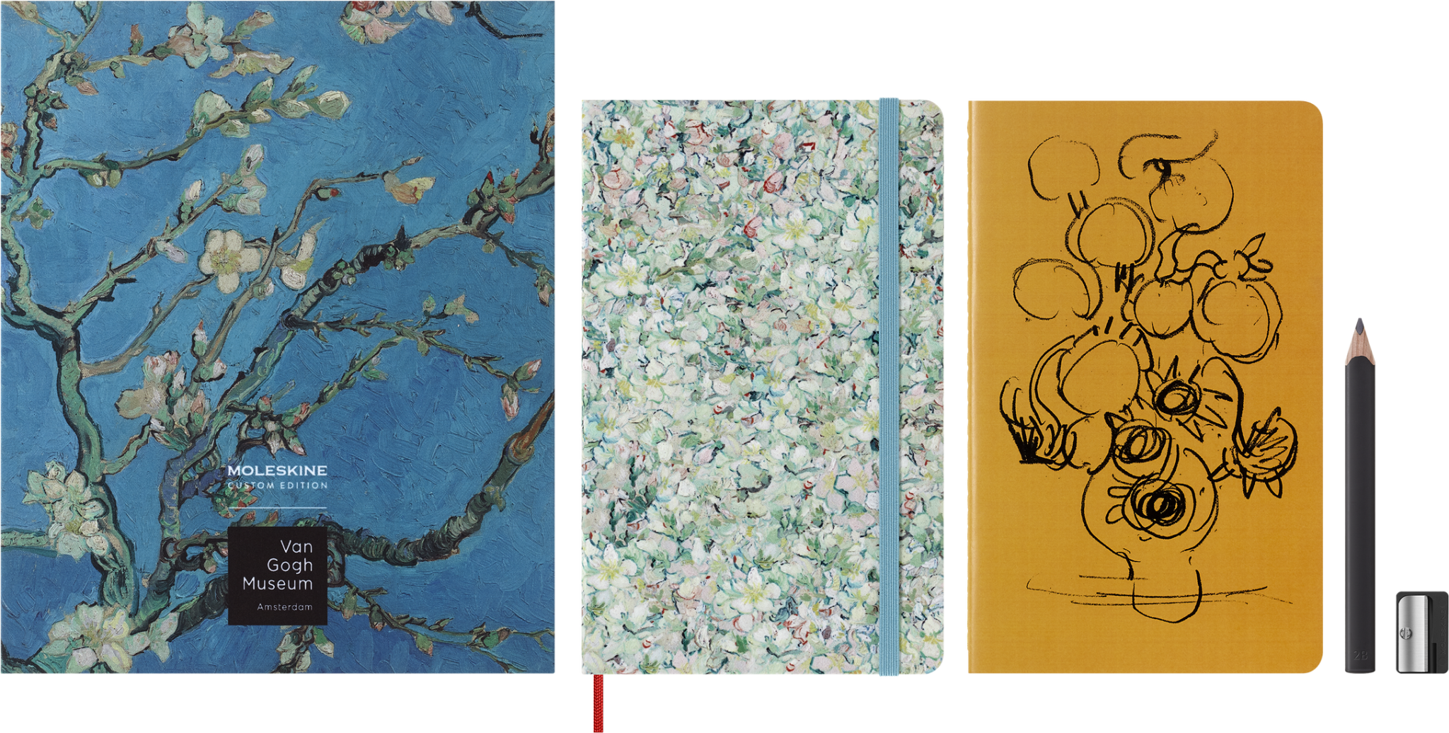 MOLESKINE Coffret collector Musée Van Gogh Carnet de croquis, cahier, crayon et taille-crayon