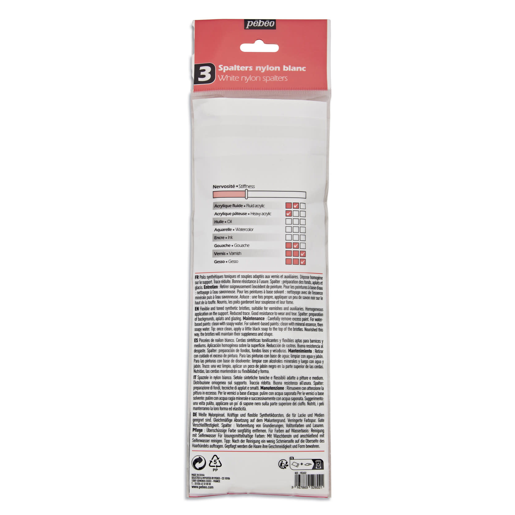 PEBEO Pochette 3 Spalters - Nyl B - Plat + Angle - 100% Wood Fsc