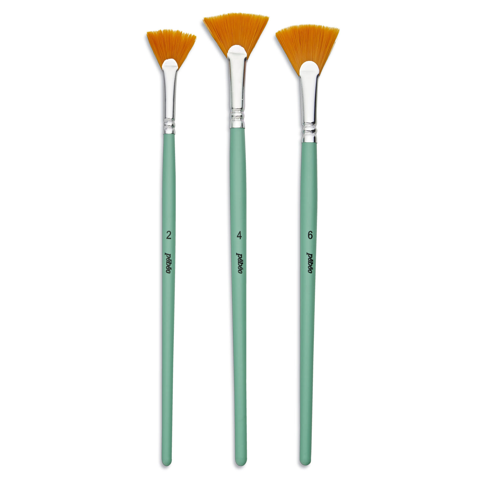 PEBEO Pochette 3 Pinceaux Manche Court Eventail - Poly D - 100% Wood Fsc