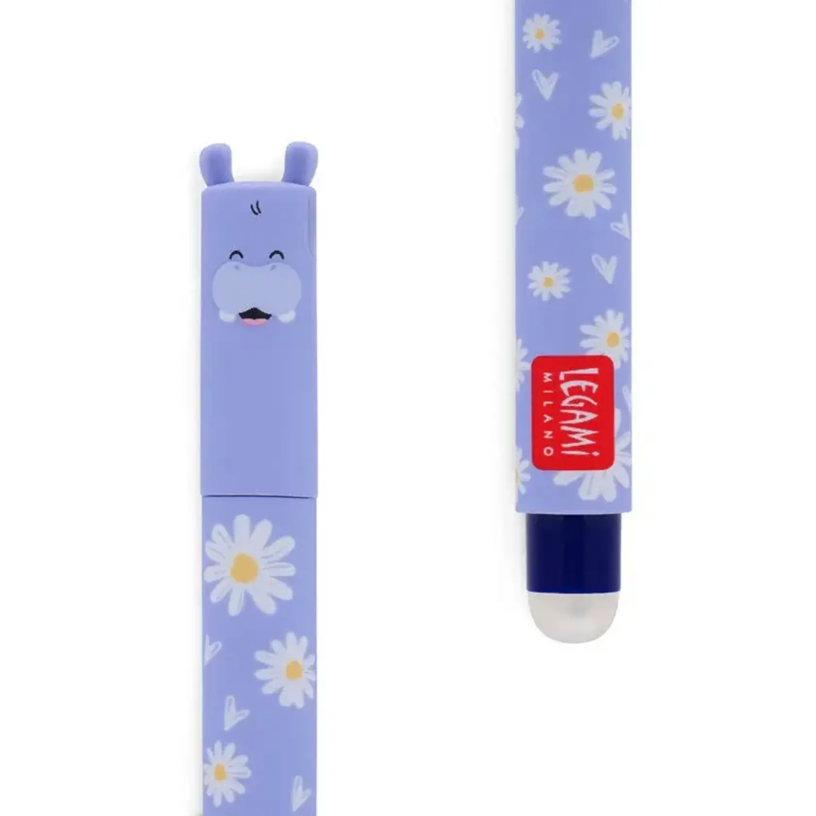 Stylo Effaçable Mr. Wonderful – Chat Rigolo – Gomme Intégrée – Prise Ergonomique – Encre Bleue