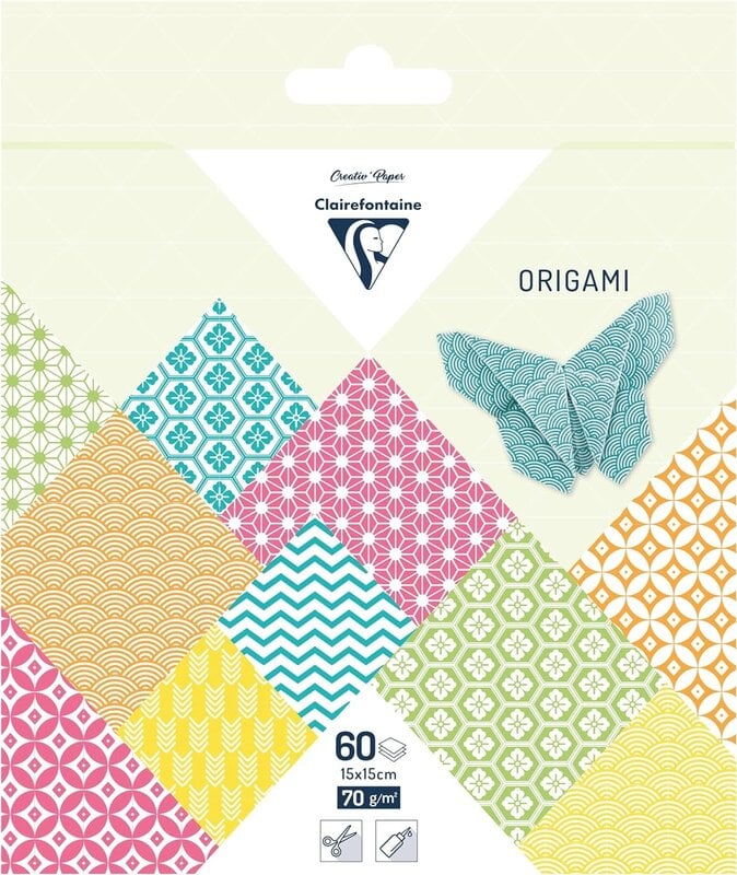 CLAIREFONTAINE Origami, Pochette De 60 Feuilles 15X15Cm 70G, Eté