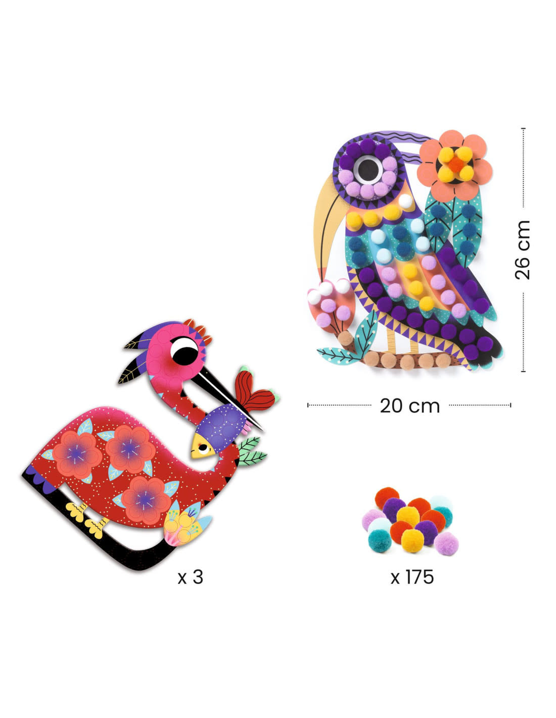 DJECO Silhouettes et pompons Collage Panachés